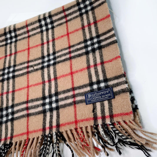 vintage burberrys cashmere-wool nova check scarf