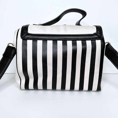 betsey johnson flower decal striped accordion crossbody