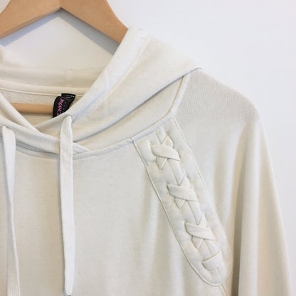 Betsey Johnson Lace Up Hoodie - size Medium