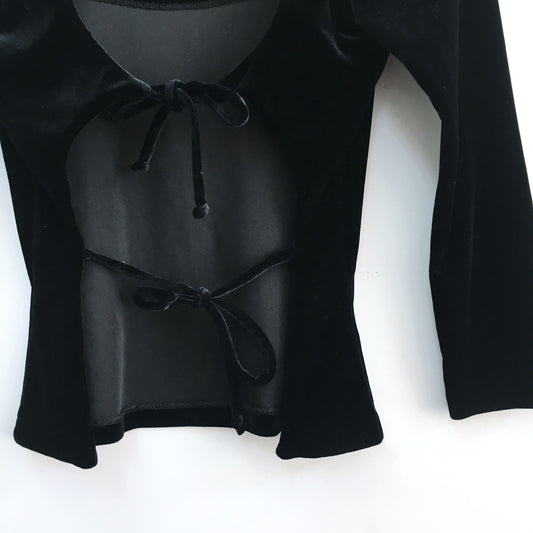 Betsey Johnson Velvet Tie-up Top - size Small