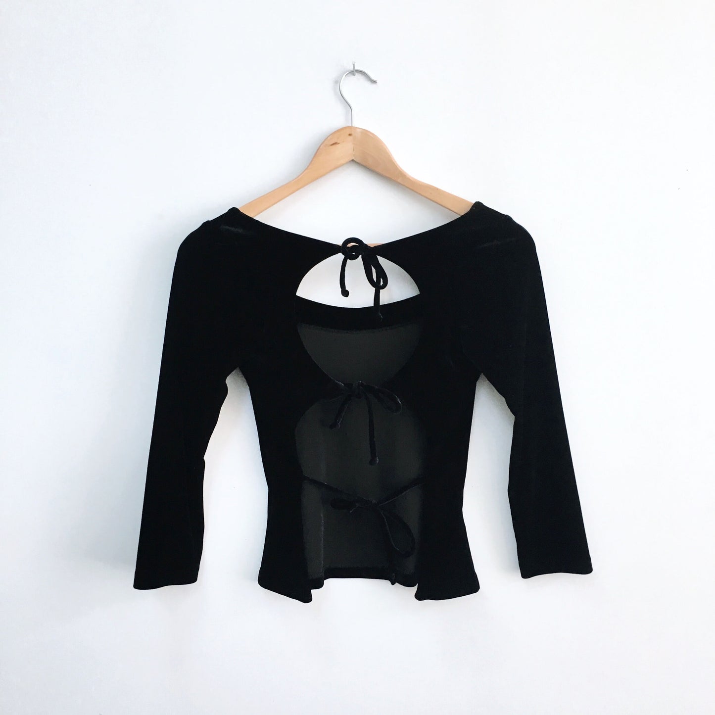 Betsey Johnson Velvet Tie-up Top - size Small