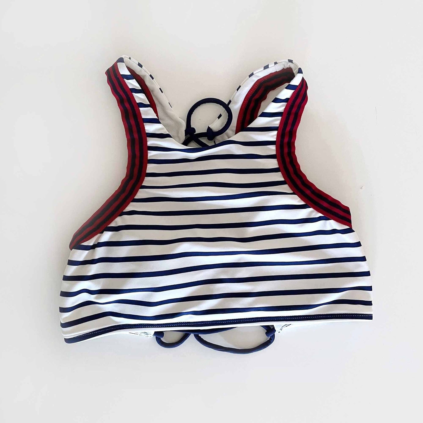 body glove stripe high neck crop bikini top - size medium