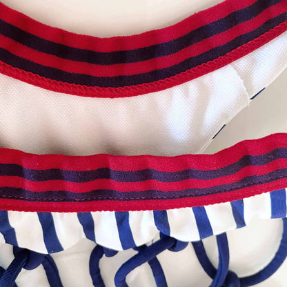 body glove stripe high neck crop bikini top - size medium