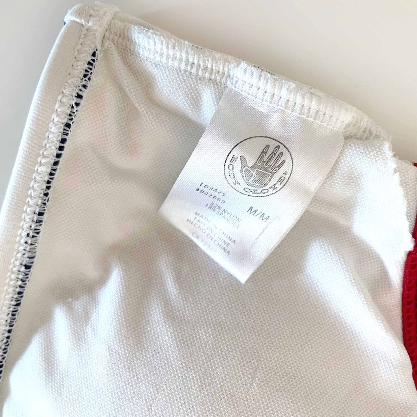 body glove stripe high neck crop bikini top - size medium