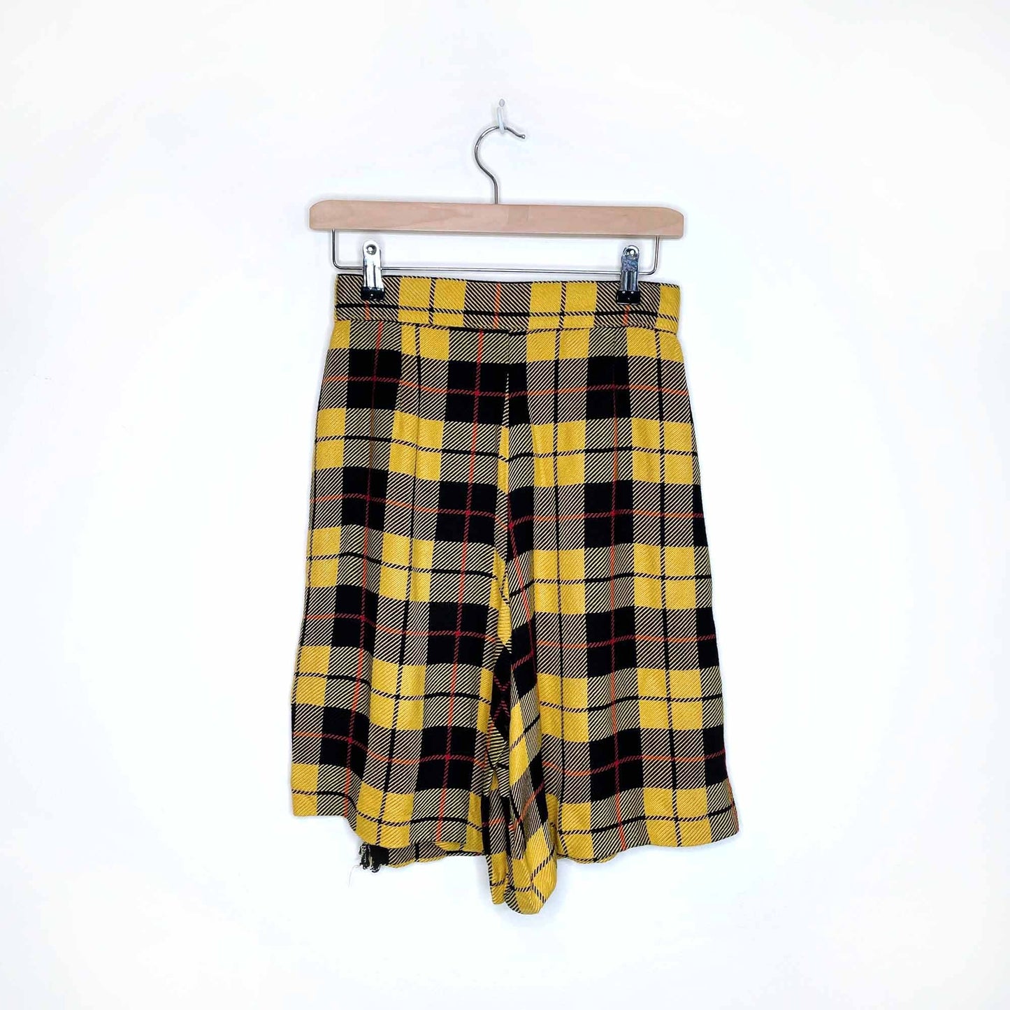 vintage bianca high rise yellow tartan skort - size 10