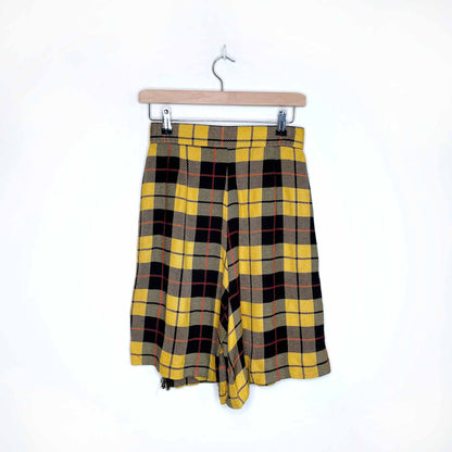 vintage bianca high rise yellow tartan skort - size 10