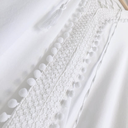 Bindya NY pom pom lace up tunic - size OS