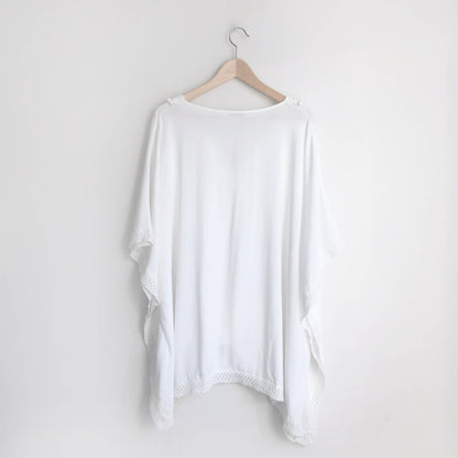 Bindya NY pom pom lace up tunic - size OS