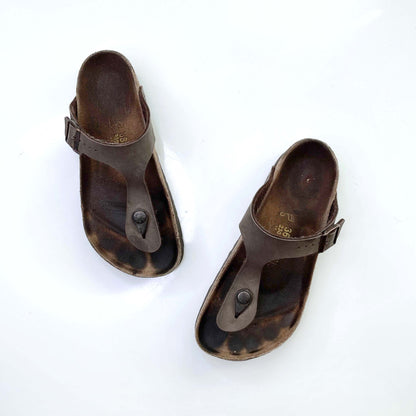 birkenstock brown gizeh birko-floor sandals - size 36