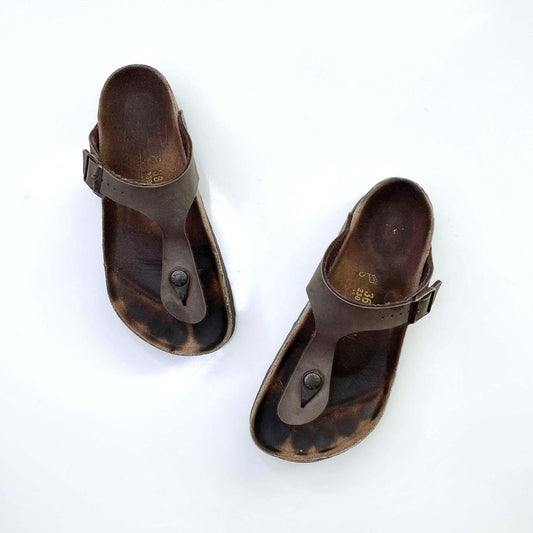birkenstock brown gizeh birko-floor sandals - size 36