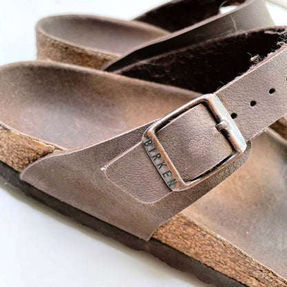 birkenstock brown gizeh birko-floor sandals - size 36