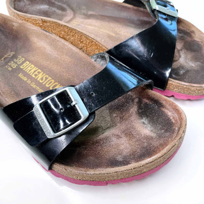 birkenstock madrid black patent sandals - size 38