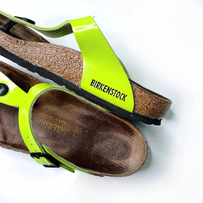 birkenstock gizeh birko-floor sandals in lime green - size 38