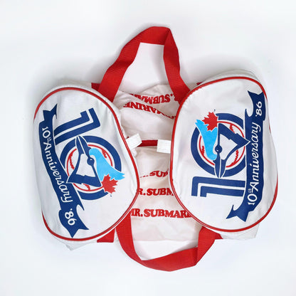 vintage 1986 blue jays mr. sub promo duffel bag