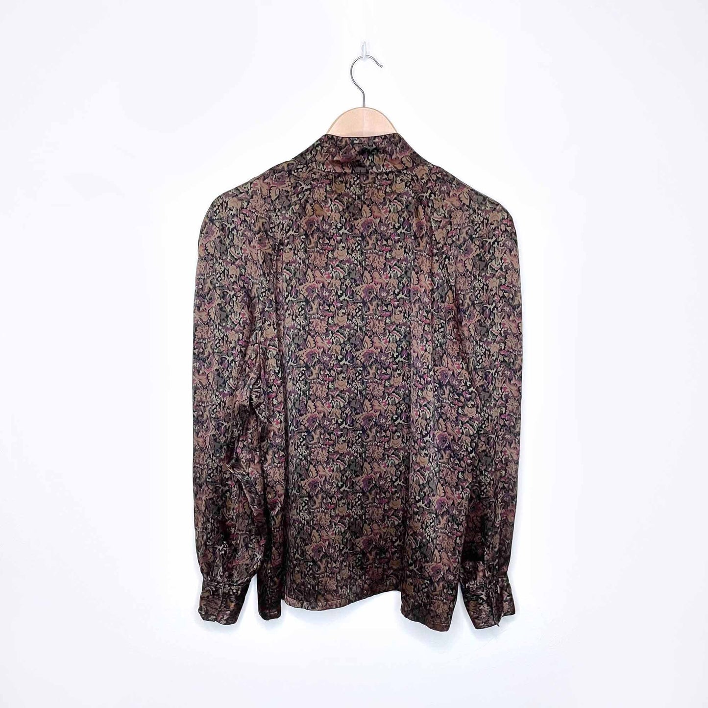 vintage paul alexander 100% silk floral blouse - size medium