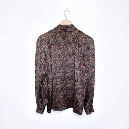 vintage paul alexander 100% silk floral blouse - size medium