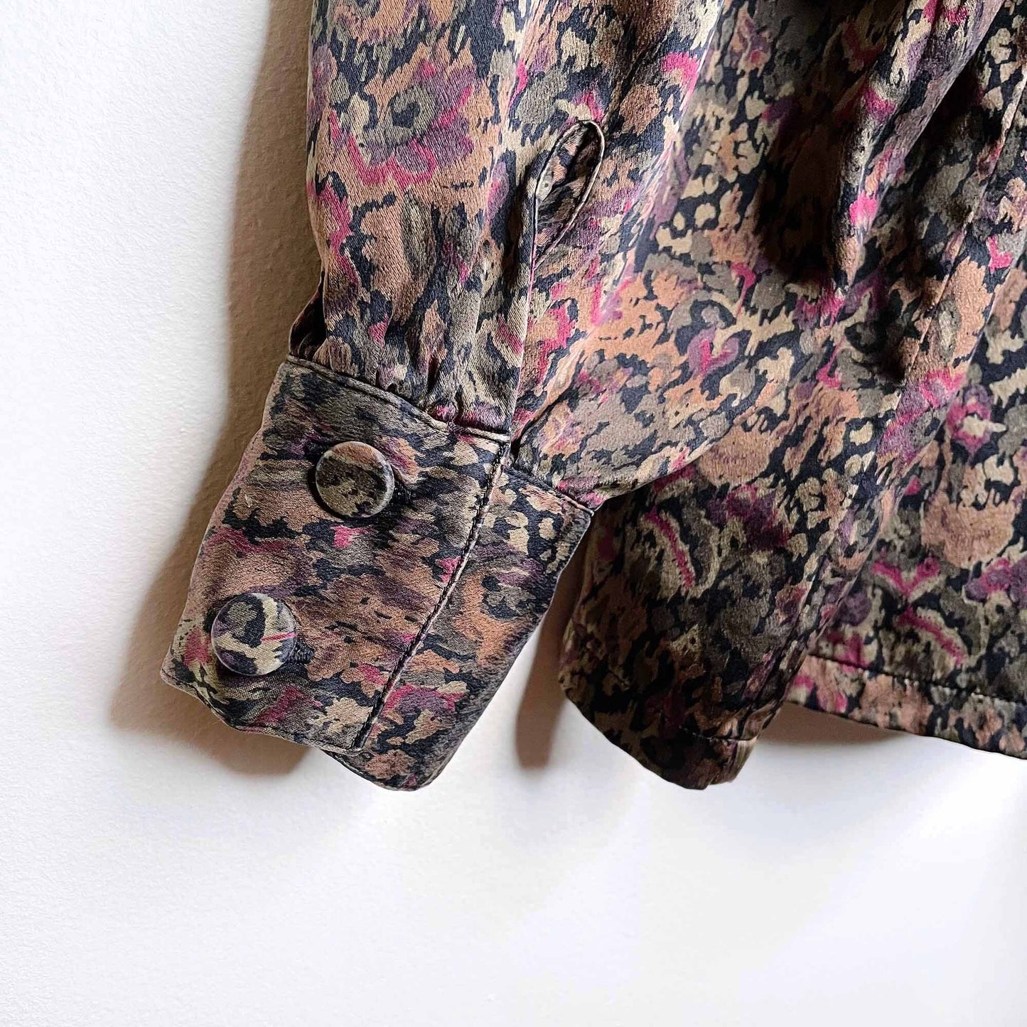 vintage paul alexander 100% silk floral blouse - size medium