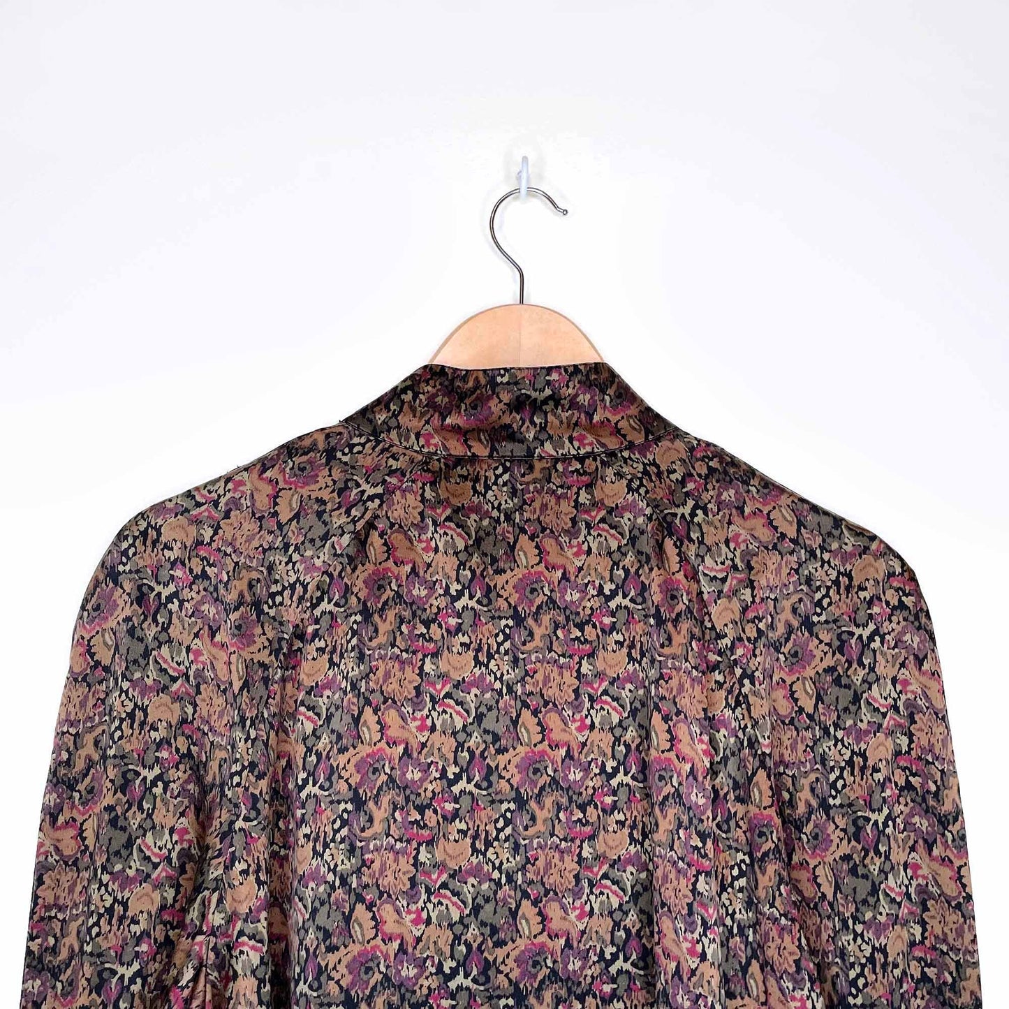 vintage paul alexander 100% silk floral blouse - size medium
