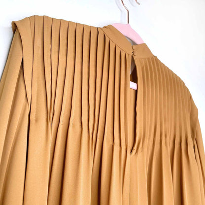 babaton long sleeve mockneck pleated blouse - size small