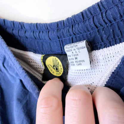 vintage 90's body glove hand logo euro length swim shorts - size medium