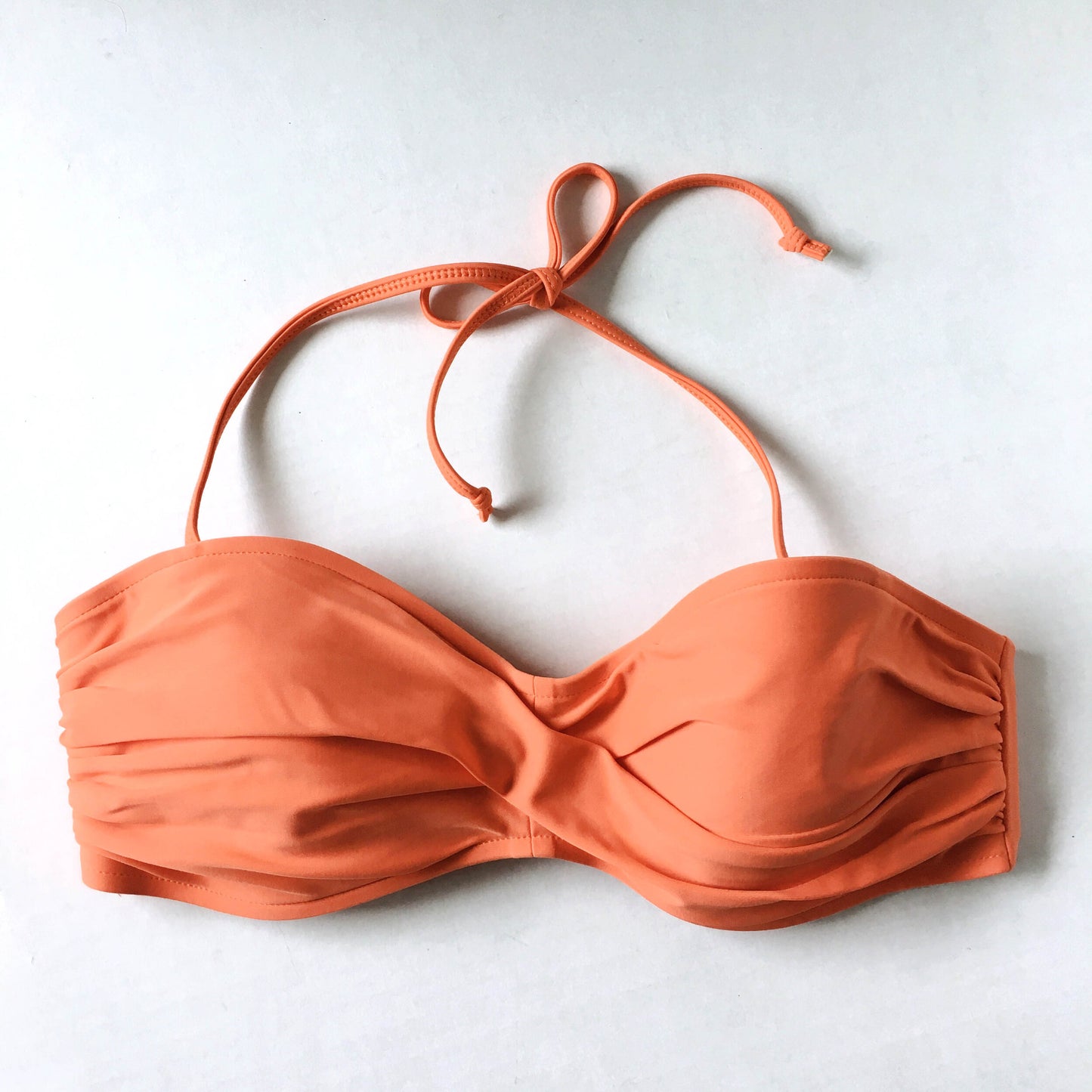 body glove twisted orange bandeau bikini top - size small