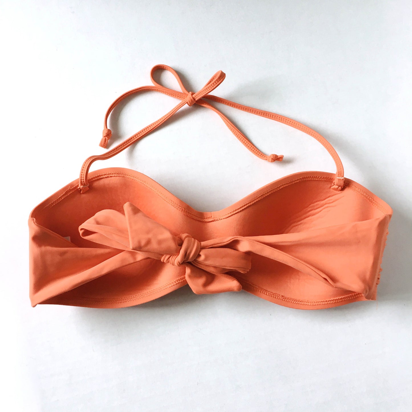 body glove twisted orange bandeau bikini top - size small