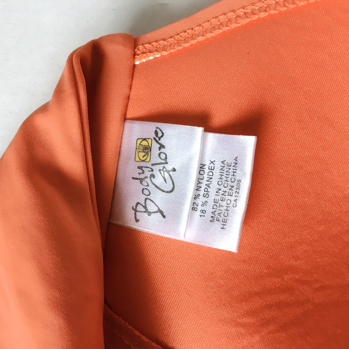 body glove twisted orange bandeau bikini top - size small