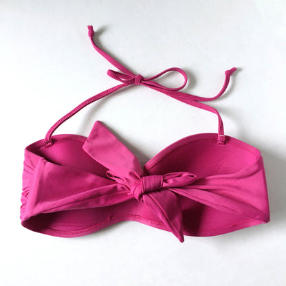 Body Glove twisted magenta bandeau bikini top - size Small