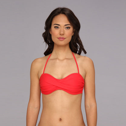 Body Glove twisted magenta bandeau bikini top - size Small