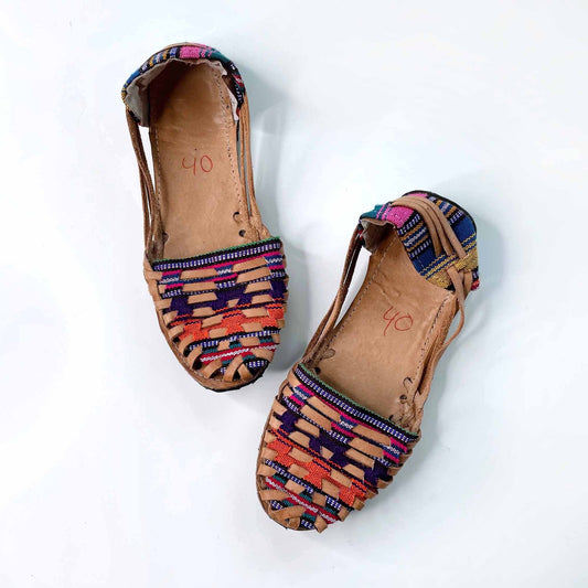 handmade leather woven sandal shoe - size 40