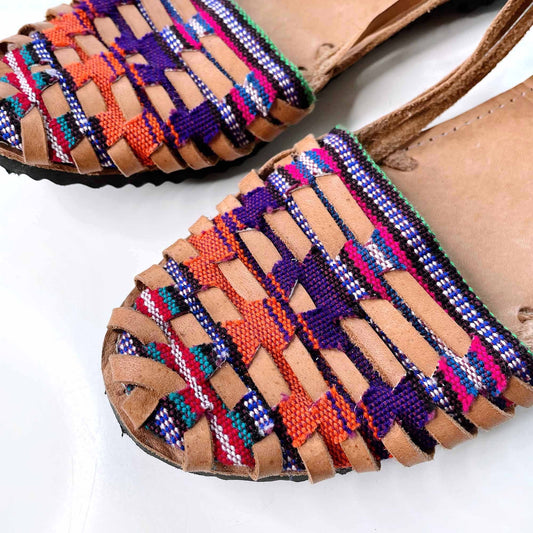 handmade leather woven sandal shoe - size 40