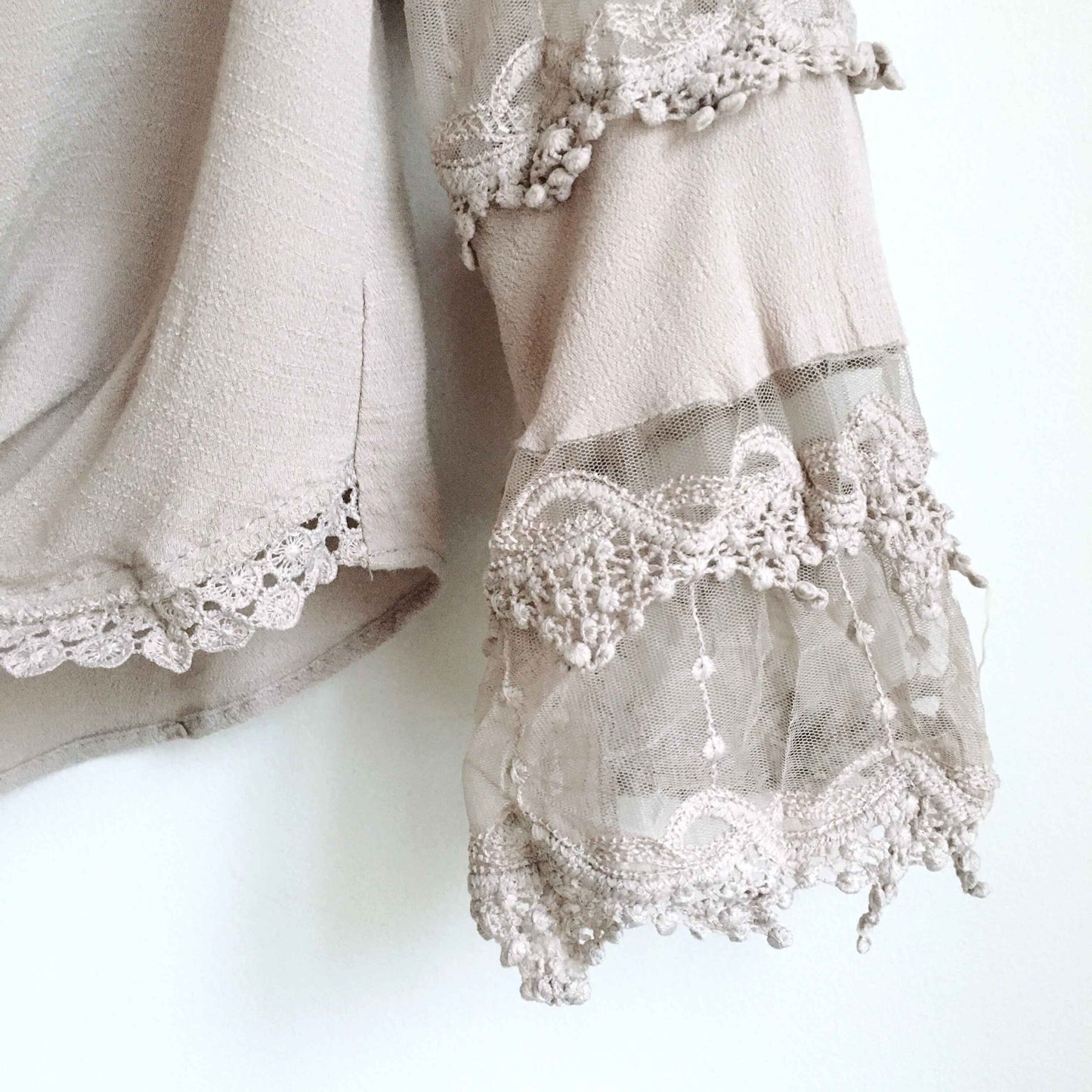 LoveRiche embroidered lace boho wrap top - size Medium