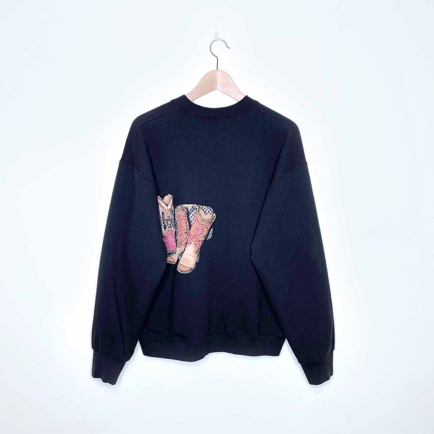 vintage western cowboy boots crewneck sweatshirt - size med/large