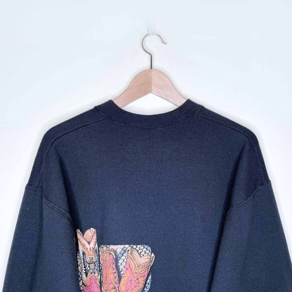 vintage western cowboy boots crewneck sweatshirt - size med/large