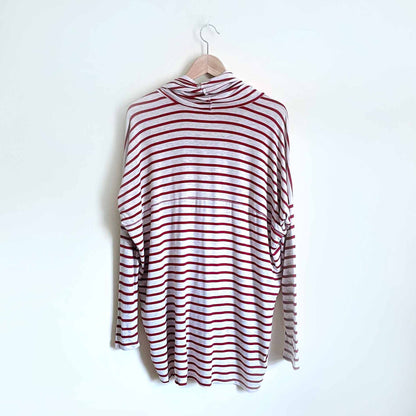 Bordeaux striped oversized cowl neck jersey top - size Medium