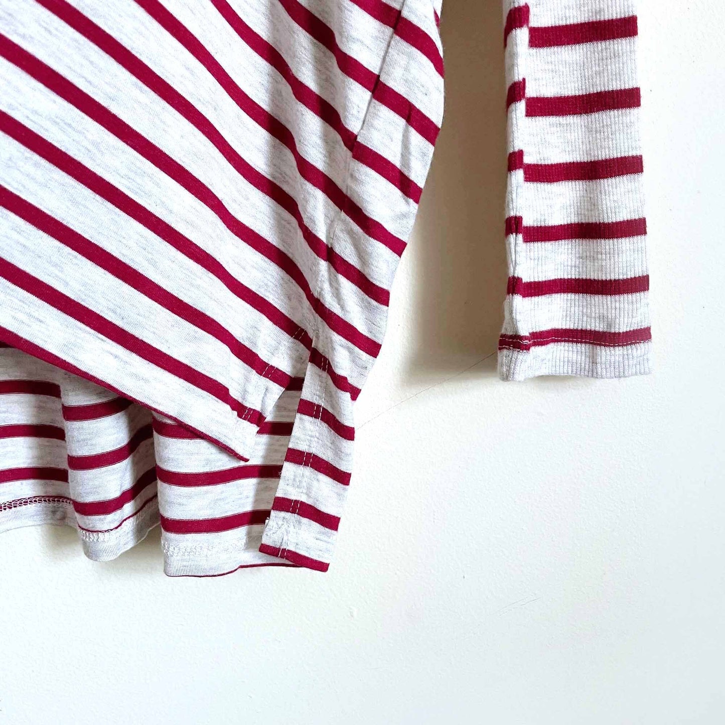 Bordeaux striped oversized cowl neck jersey top - size Medium