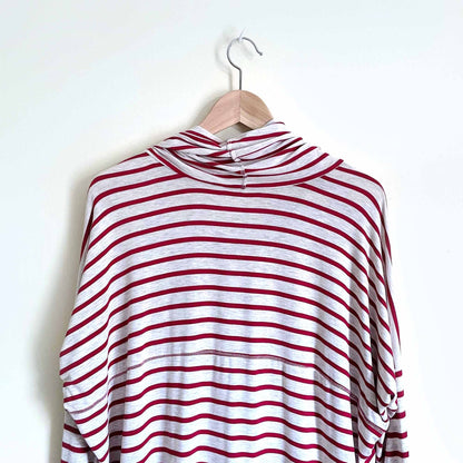 Bordeaux striped oversized cowl neck jersey top - size Medium