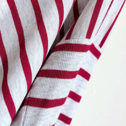 Bordeaux striped oversized cowl neck jersey top - size Medium