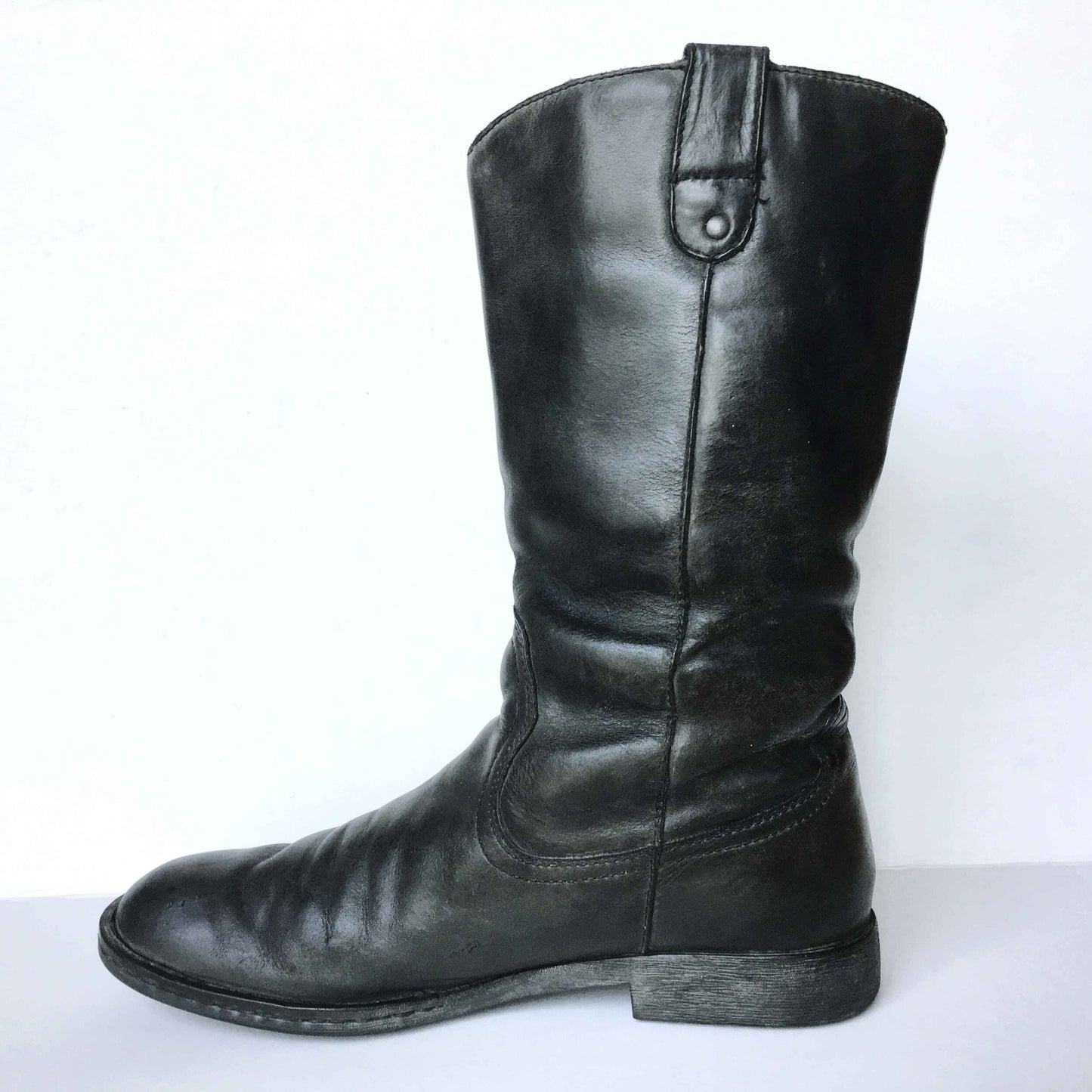 Born mid-calf leather moto boot - size 9