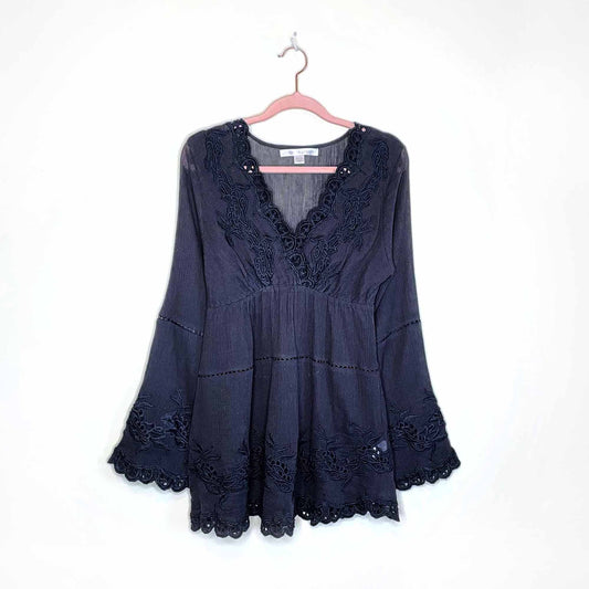 boston proper lace trimed boho summer dress - size xs