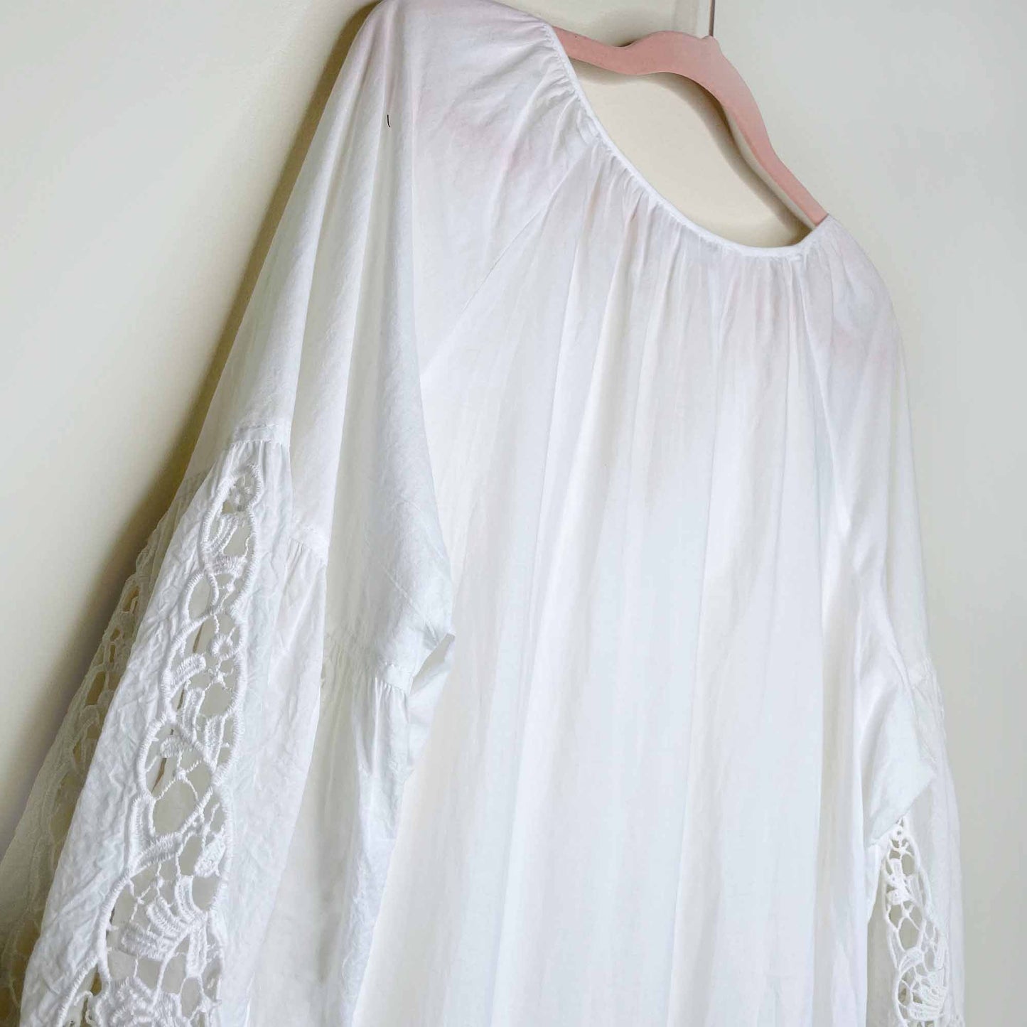 boston proper white lace boho summer dress - size large