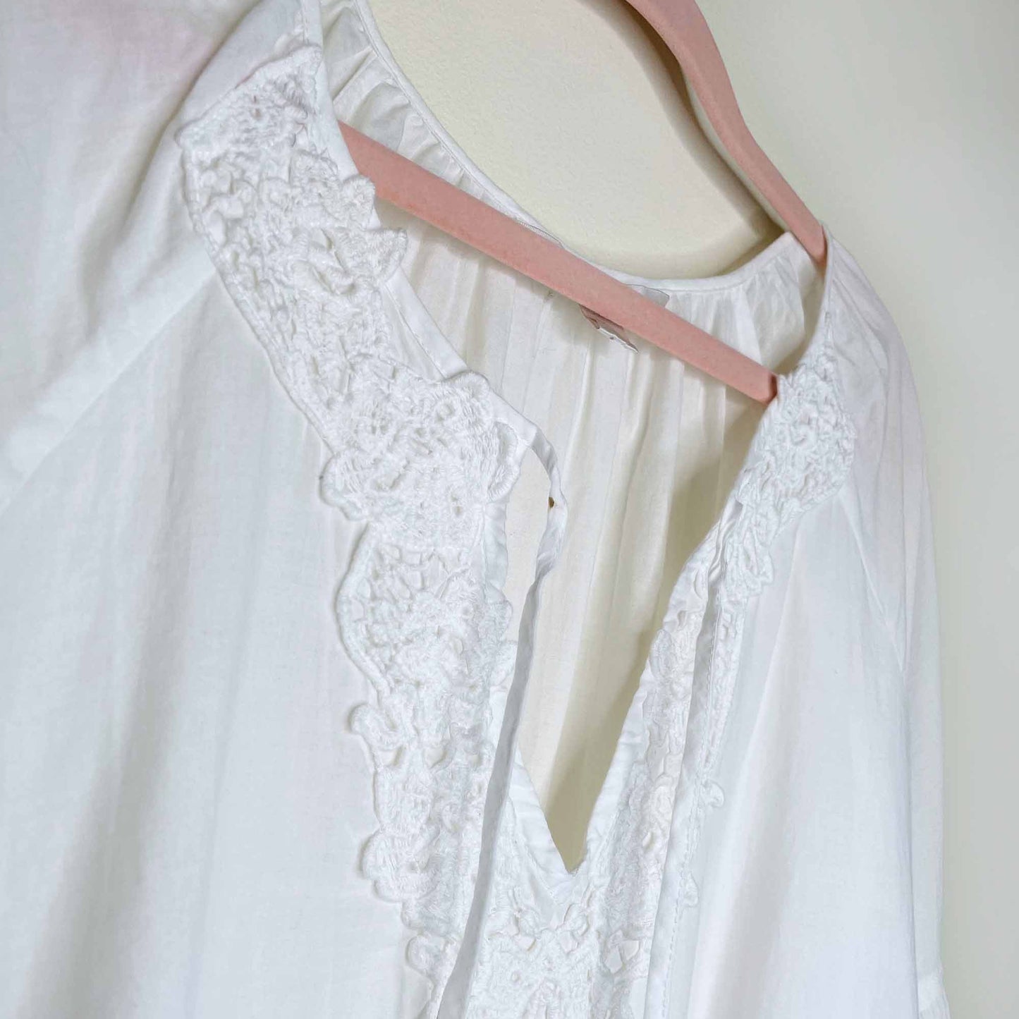 boston proper white lace boho summer dress - size large