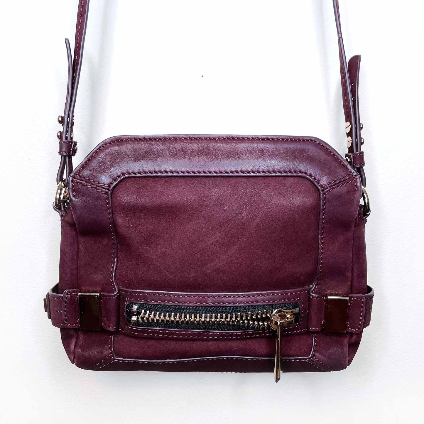 botkier leather crossbody with gold hardware