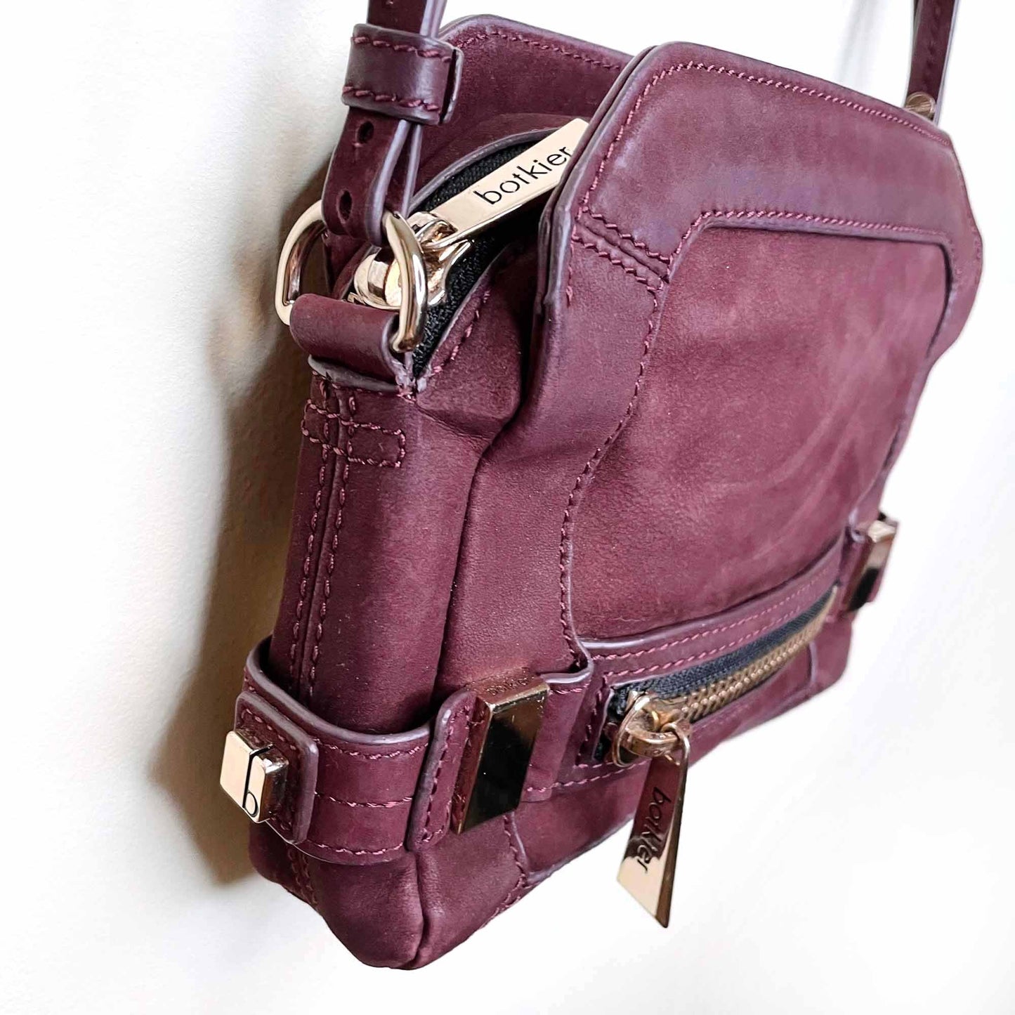 botkier leather crossbody with gold hardware