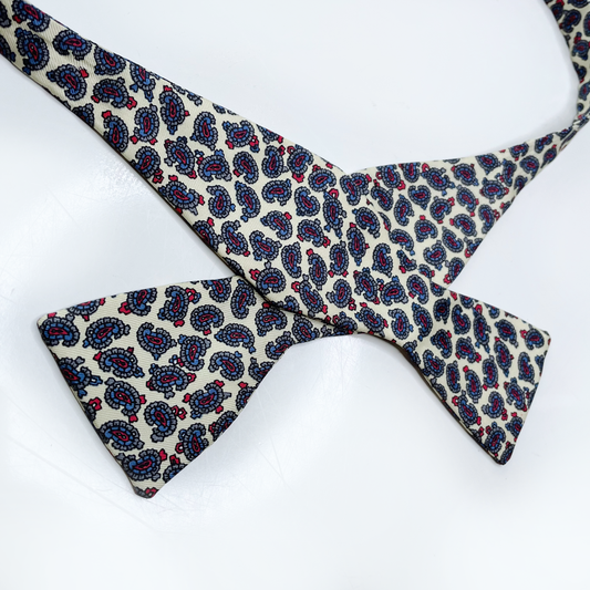 vintage bancroft silk paisley adjustable bow tie