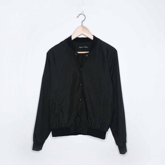 brandy melville black snap button bomber jacket - size small