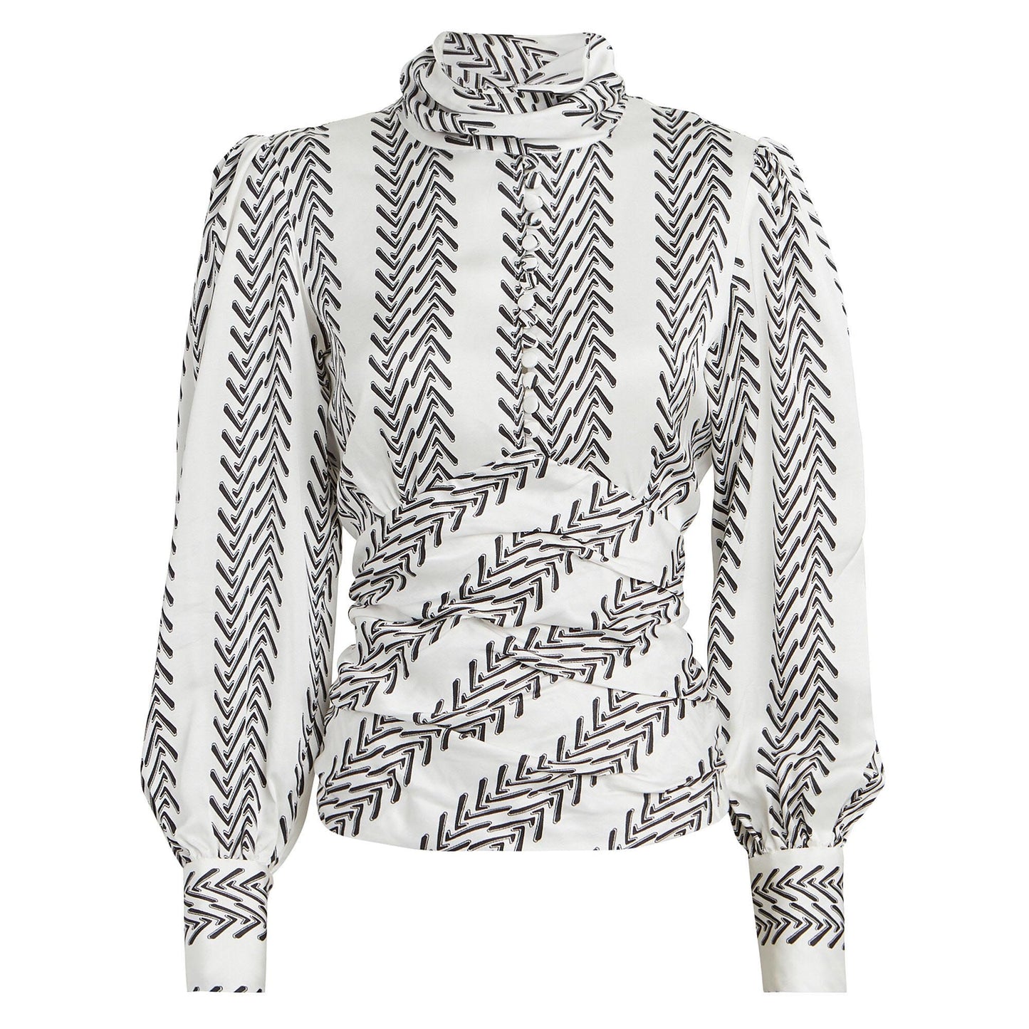 nwt birgitte herskind zoey satin turtleneck blouse - size 10 / 40