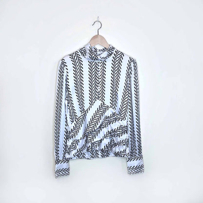 nwt birgitte herskind zoey satin turtleneck blouse - size 10 / 40