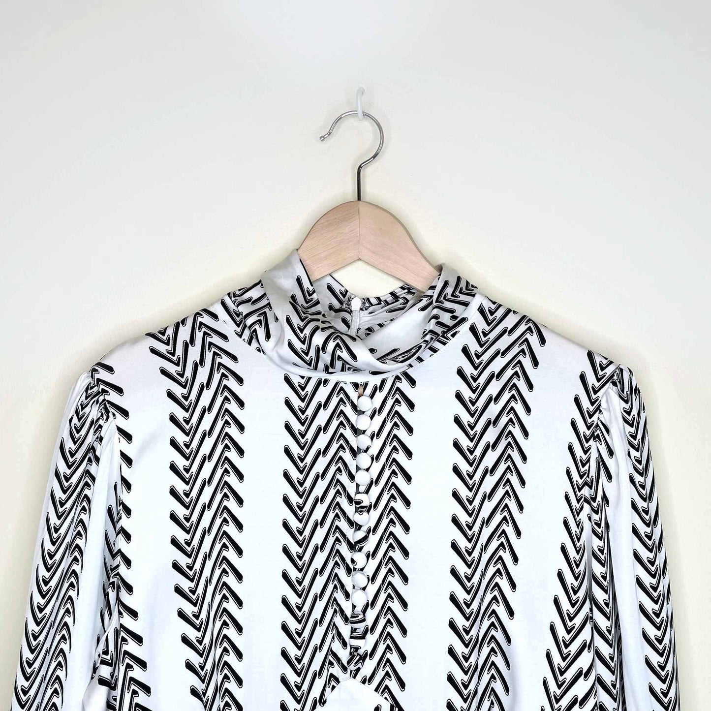 nwt birgitte herskind zoey satin turtleneck blouse - size 10 / 40