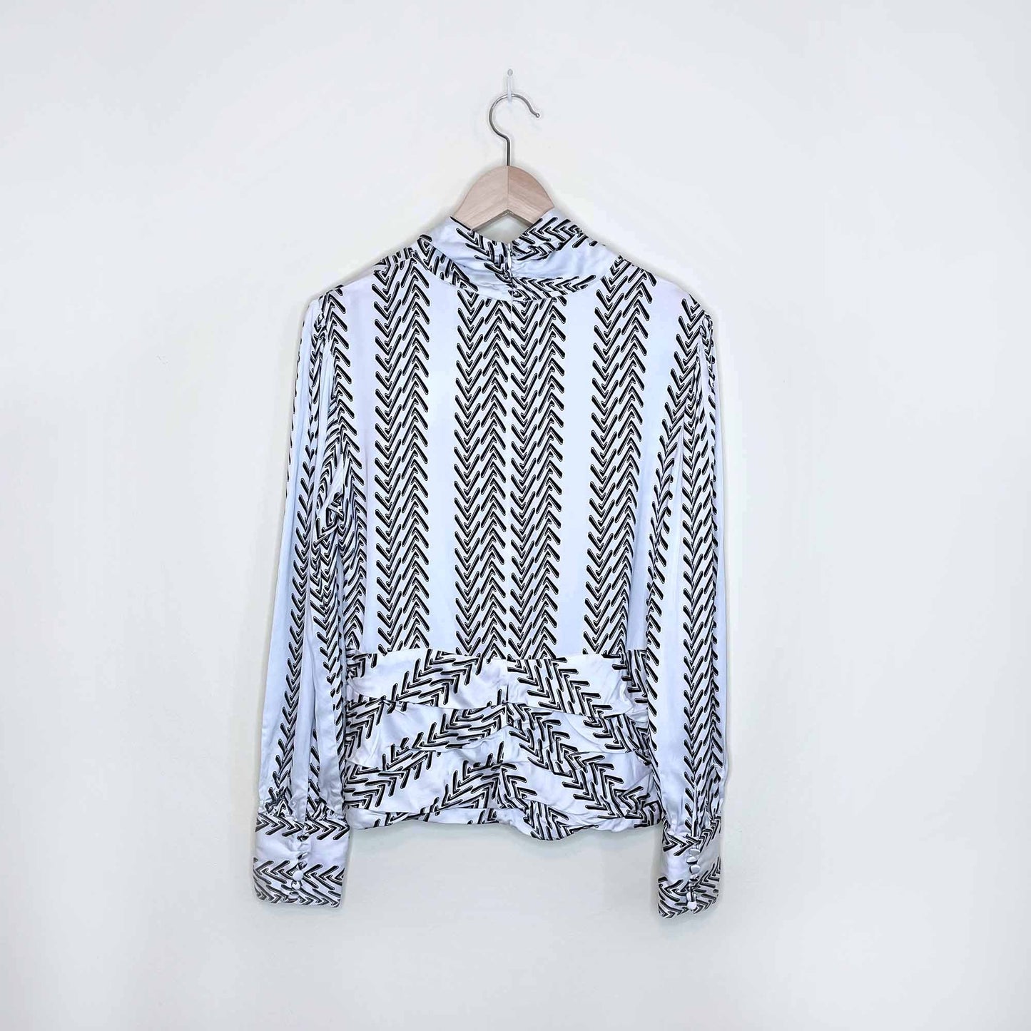 nwt birgitte herskind zoey satin turtleneck blouse - size 10 / 40